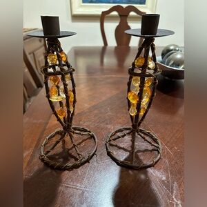 Halloween candleholders- set of two.